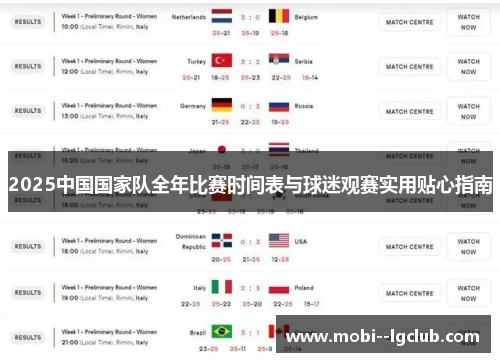 2025中国国家队全年比赛时间表与球迷观赛实用贴心指南 2025中国国家队全年比赛时间表与球迷观赛实用贴心指南