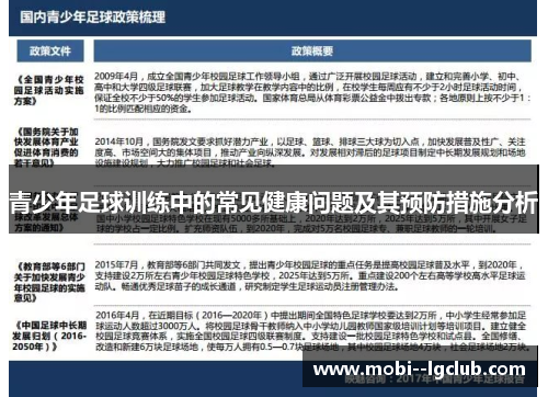青少年足球训练中的常见健康问题及其预防措施分析 青少年足球训练中的常见健康问题及其预防措施分析